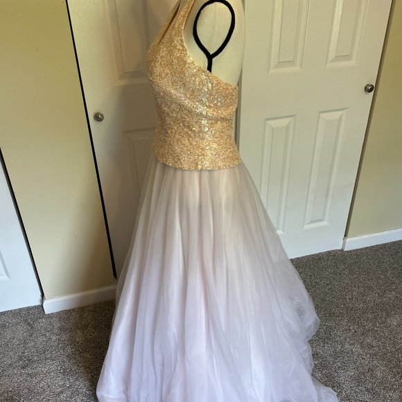 🆕 Cache Evening/Prom Pink/Peach Princess Gown - Picture 3 of 10